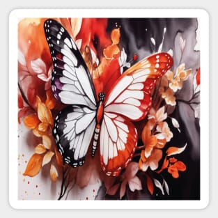 orange watercolor butterfly Magnet